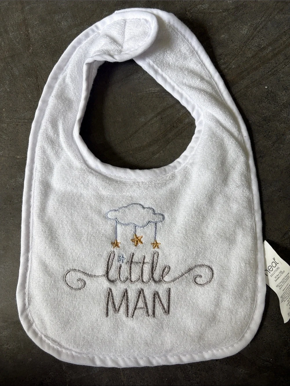 Baby Bib Set - Neutral & Light Blue Embroidered Kids Bibs